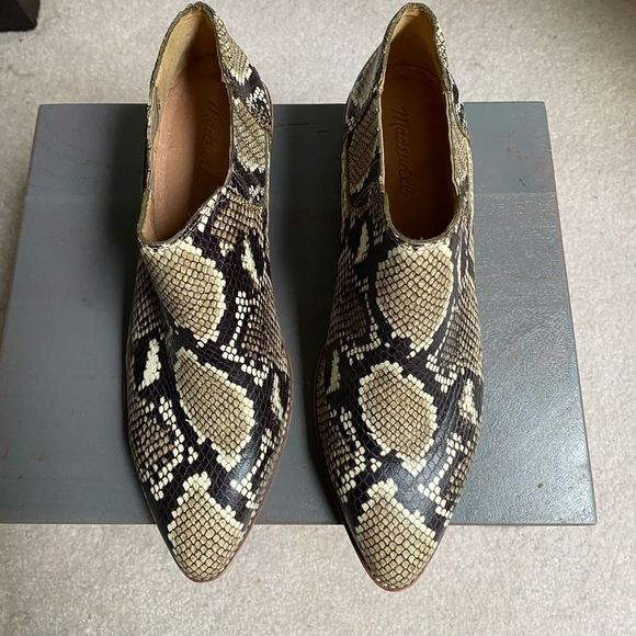 MADEWELL Women Sonia Chelsea Snake Embossed Leather Boots - NEW NWOB - Picture 3 of 13